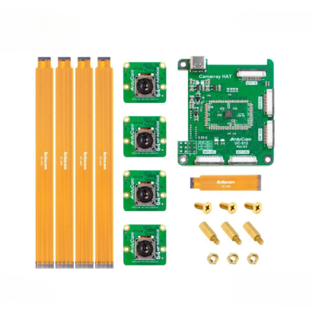 Arducam 64MP Autofocus Quad-Camera Kit voor Raspberry Pi