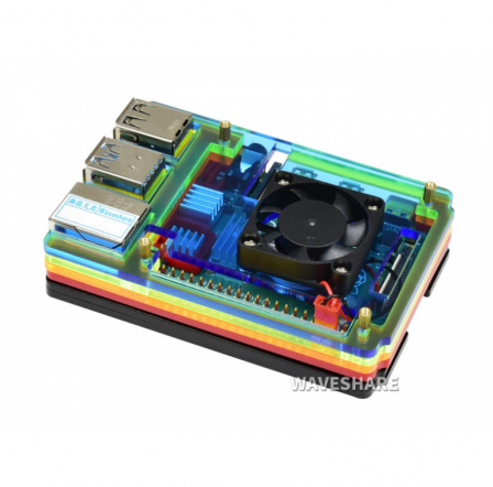 Regenboog Behuizing voor Raspberry Pi 4 met Ventilator